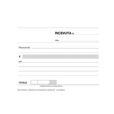 RICEVUTA GENERICA 2 COPIE 11,5X16,5 DA 10